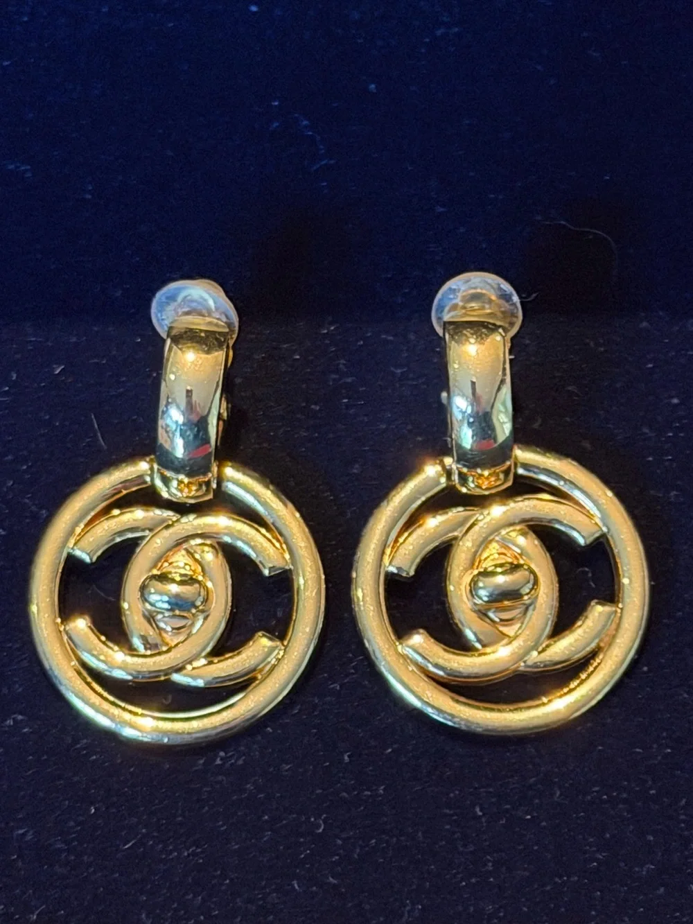 Authentic Chanel Spring 1997 Large Gold CC Turnlock Clip On Earrings